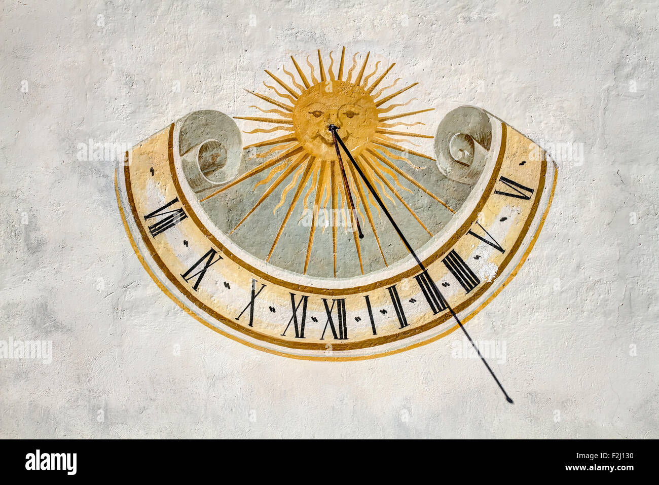 Meridiana, Zeitsonnenuhren, Italien, Gadertal, Sudtirol Stockfoto