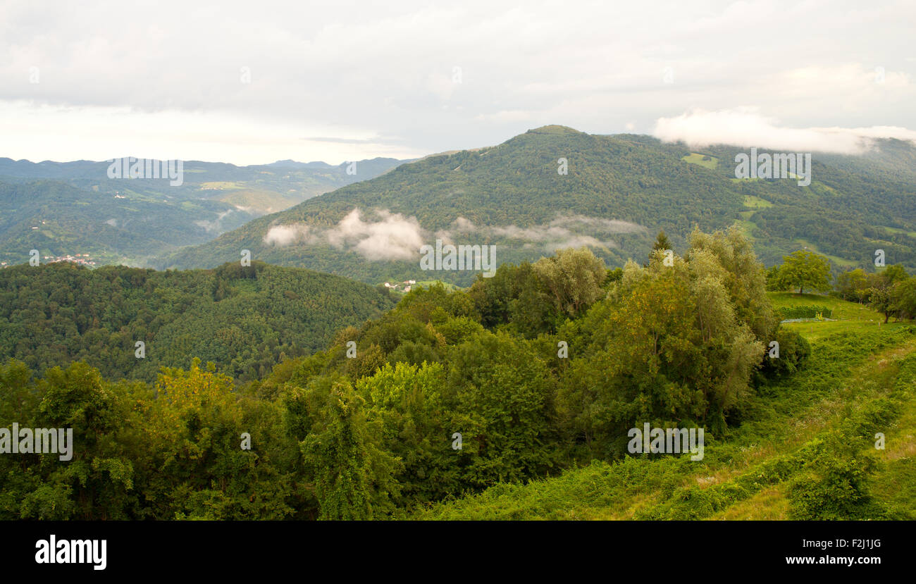 Ansicht der Soca-Tal, Slowenien Stockfoto