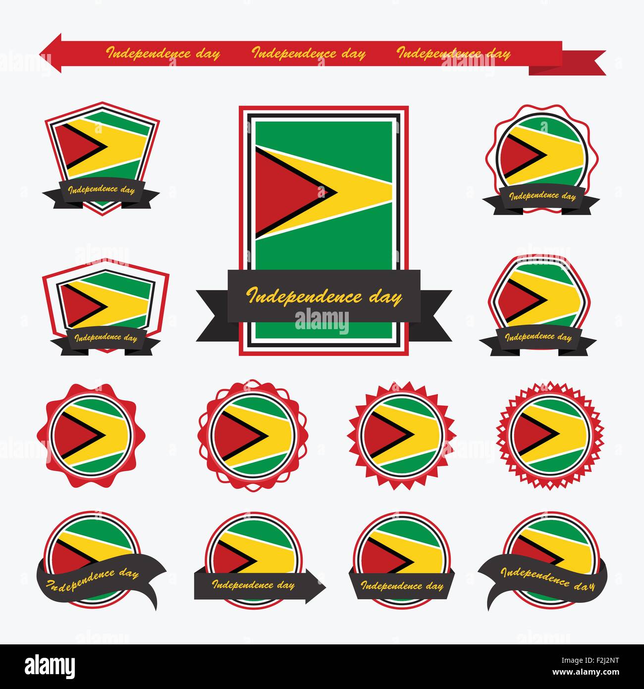 Guyana-Unabhängigkeitstag Fahnen Infografik design Stock Vektor