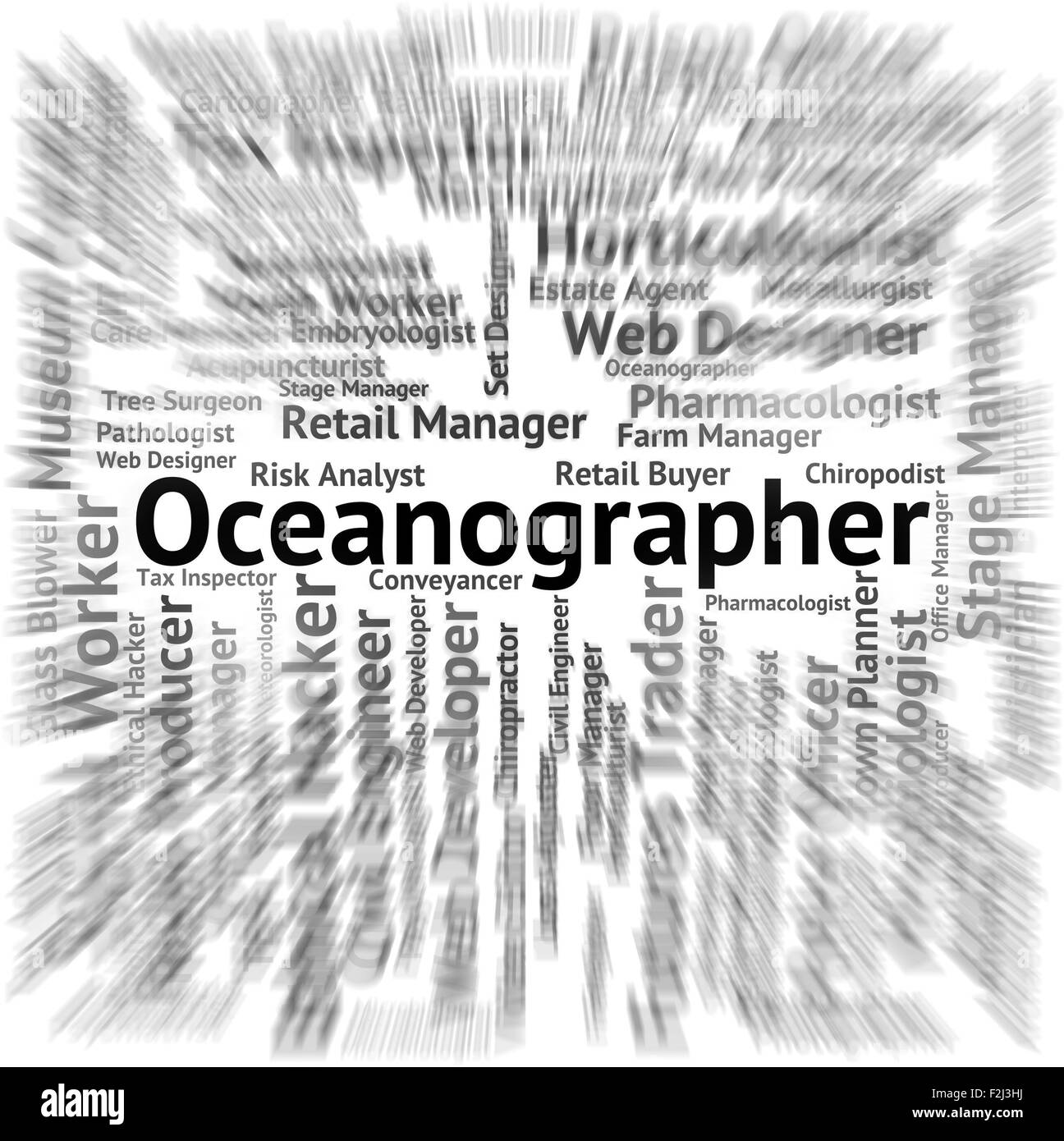Ozeanograph Job vertreten Ozeanographen Fach- und Beschäftigung Stockfoto