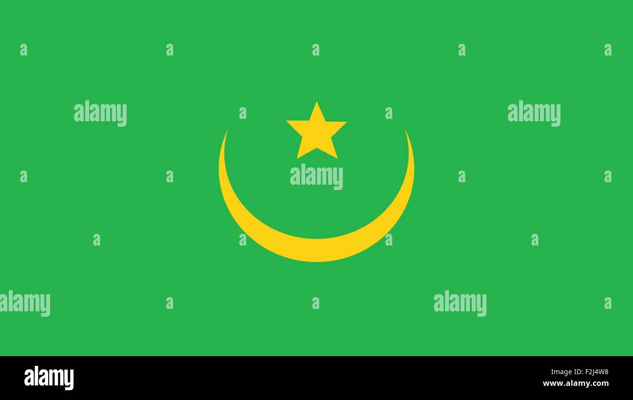 MauretanienFlag für Independence Day und Infografik Vektor