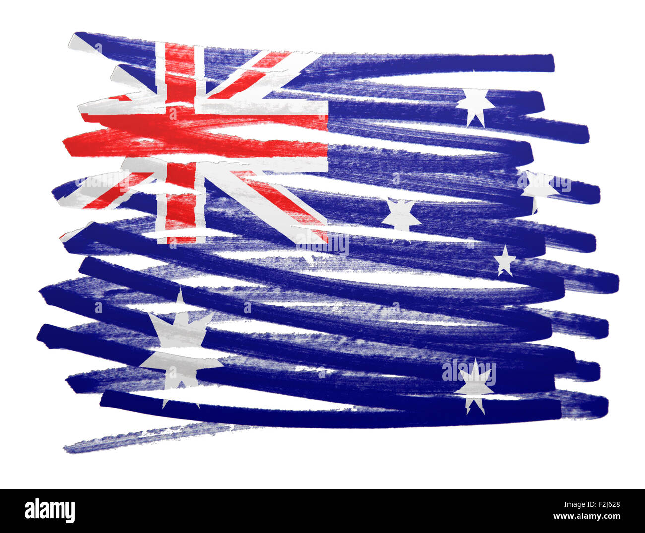 Abbildung der Flagge gemacht mit Stift - Australien Stockfoto