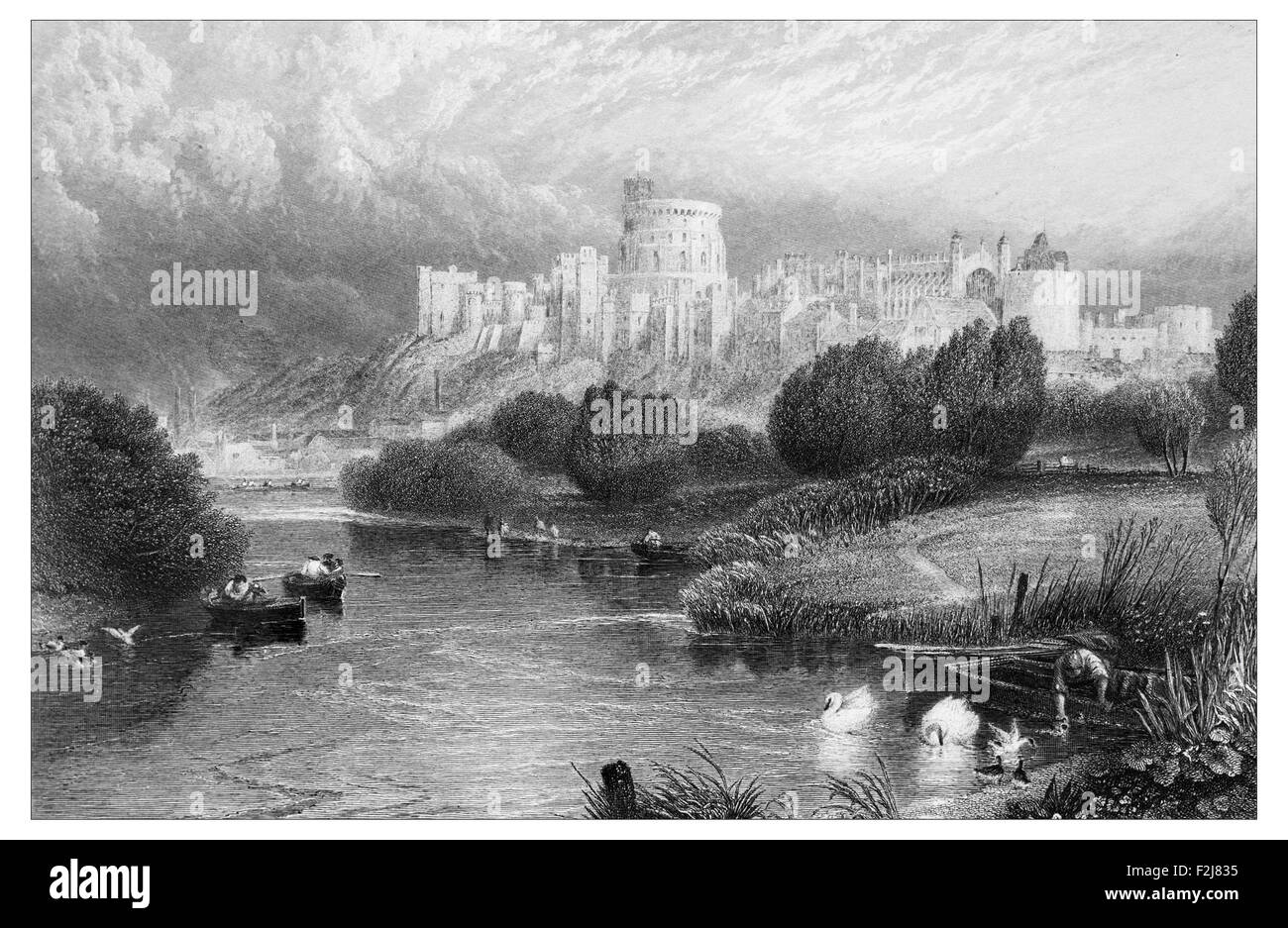 Windsor Castle  Illustration aus "der britischen Inseln - Cassell Petter & Galpin Teil 6 malerische Europa. Malerischen Europa war eine illustrierte Zeitschriften von Cassell, Petter, Galpin & Co., London, Paris und New York im Jahre 1877. Die Publikationen dargestellt touristischen Lieblingsplätze in Europa, mit Text-Beschreibungen, Stahl- und Holzstiche von herausragenden Künstlern der Zeit, wie Harry Fenn, William H J Boot, Thomas C. L. Rowbotham, Henry T. Green, Myles B. Foster, John Mogford, David H. McKewan, William L. Leitch, Edmund M. Wimperis und Joseph B. Smith. Stockfoto