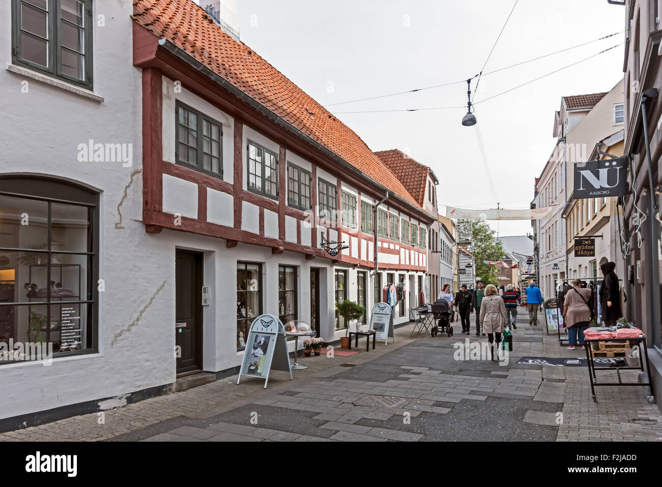 Geschäfte In Nørregade Aalborg Jütland Dänemark Stockfoto