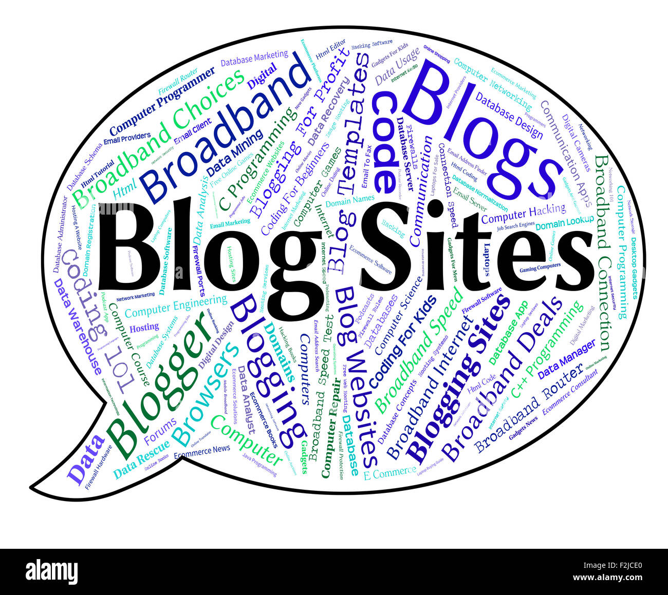 Blog-Websites repräsentieren Web Websites und Internet Stockfoto