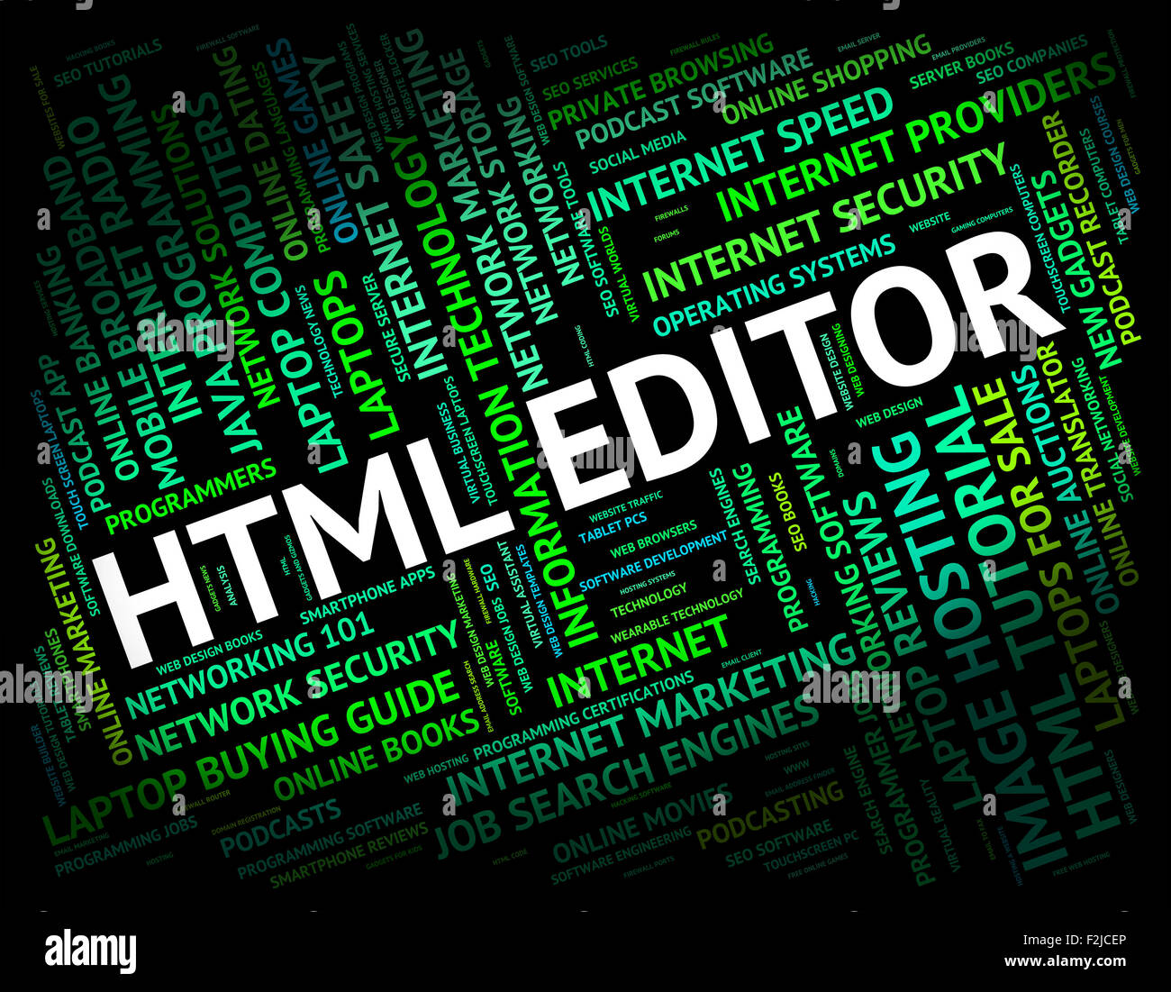 HTML-Editor aus Hypertext Markup Language und Programmierung Stockfoto