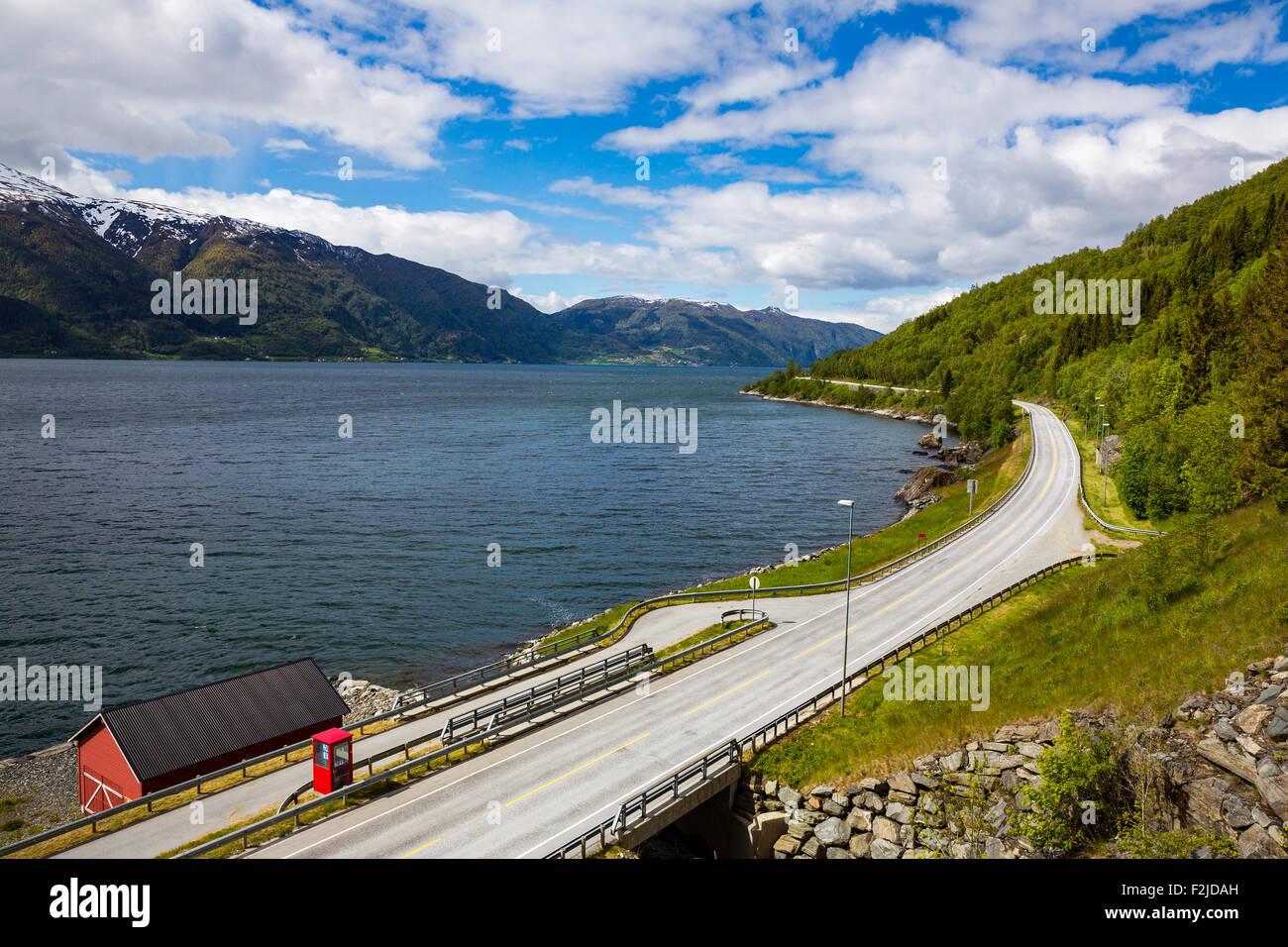 Bergstraße in Norwegen. Stockfoto