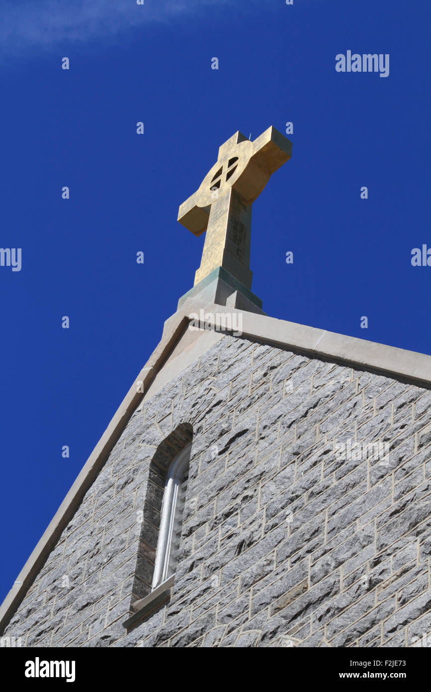 Keltisches Kreuz auf dem Turm am Meer Kirche, Cape May, New Jersey, USA Stockfoto