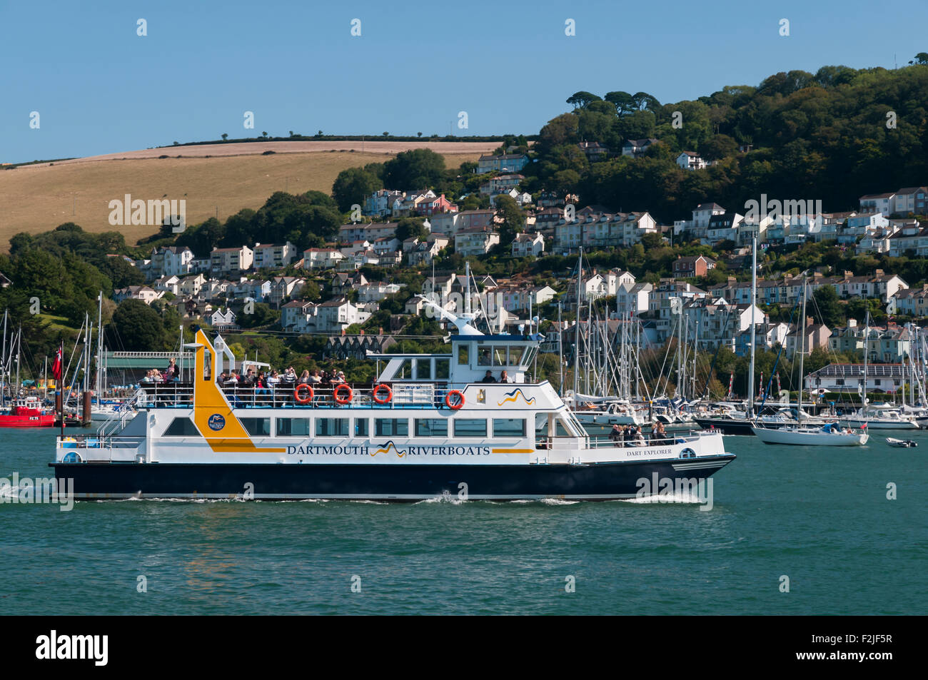 Dartmouth Riverboats Cruiser Segeln auf dem Fluss Dart, Devon, England Stockfoto