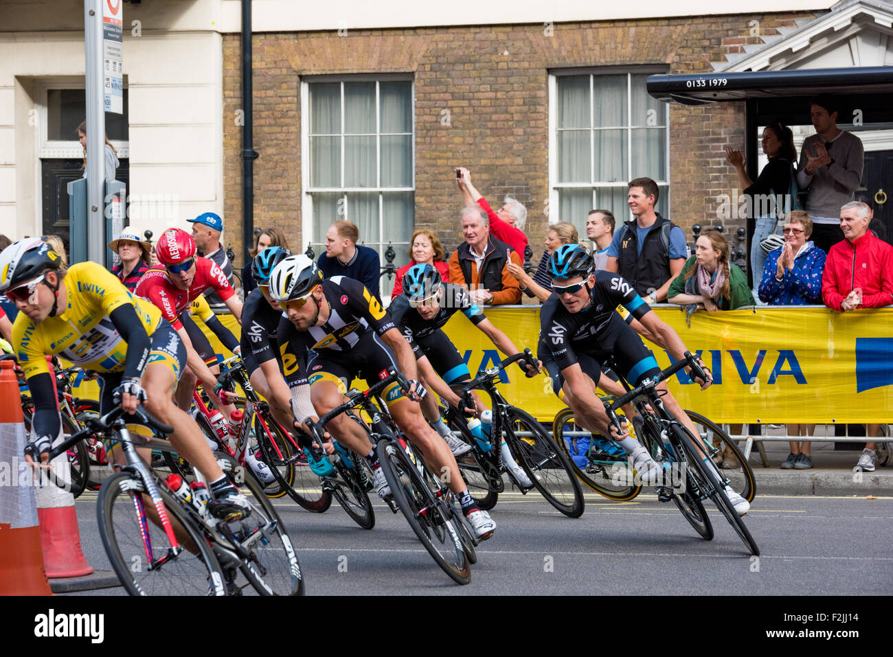 Die letzte Etappe der Tour von Großbritannien 2015 in London UK Stockfoto