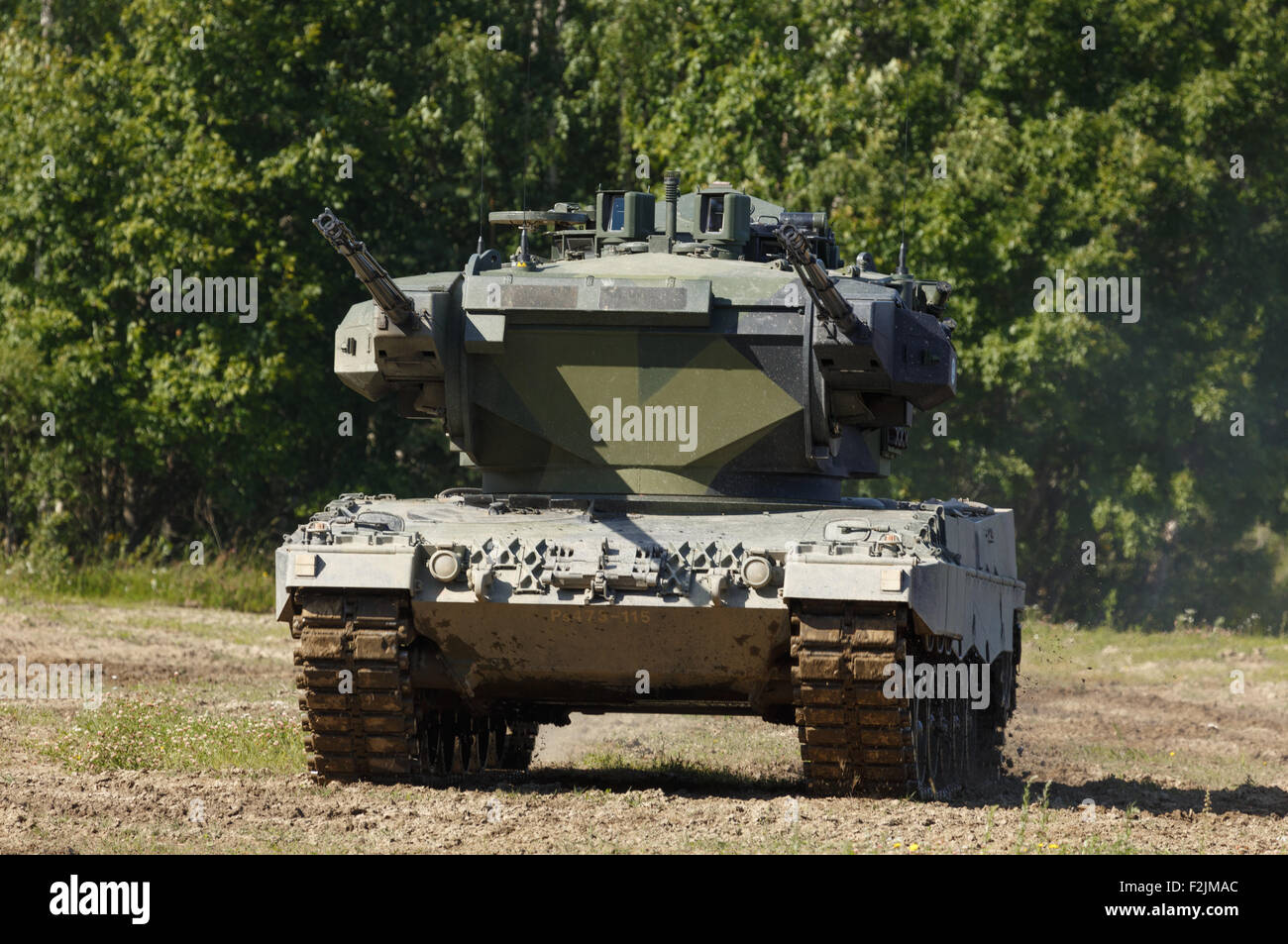 Leopard 2 Schütze Flak Selbstfahrlafette der finnischen Armee. Stockfoto