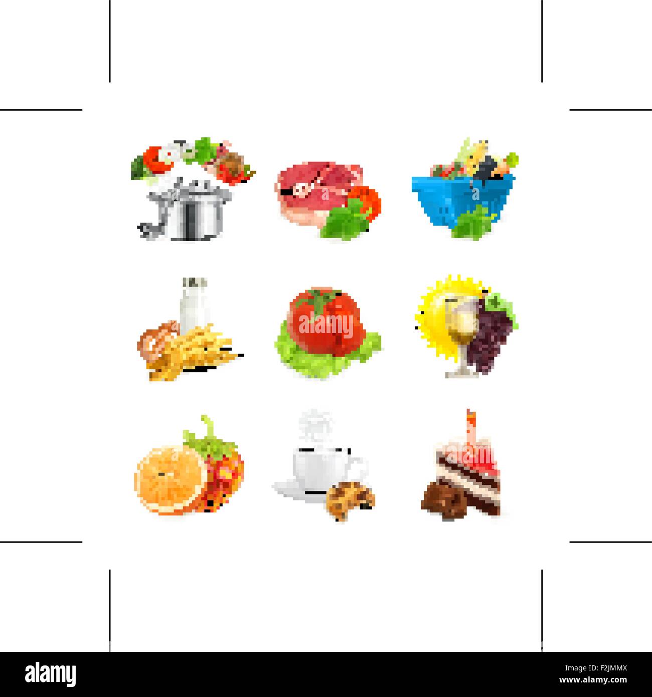 Food-Konzepte, isolierte Vektor-set Stock Vektor