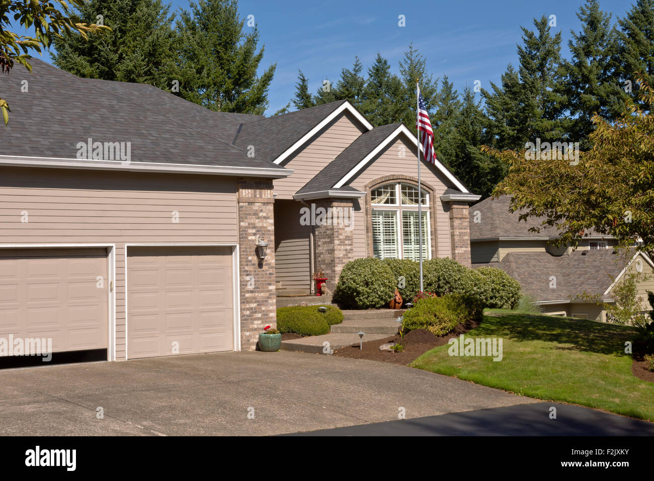 Einfamilienhaus in Happy Valley Oregon Zustand. Stockfoto