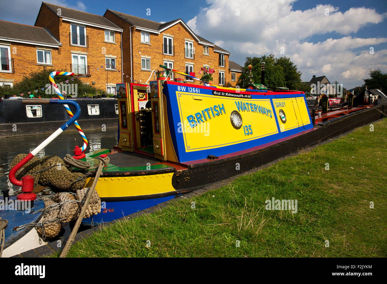 Narrowboat bei Tipton Kanal Festival Tipton Sandwell West Midlands England UK Stockfoto