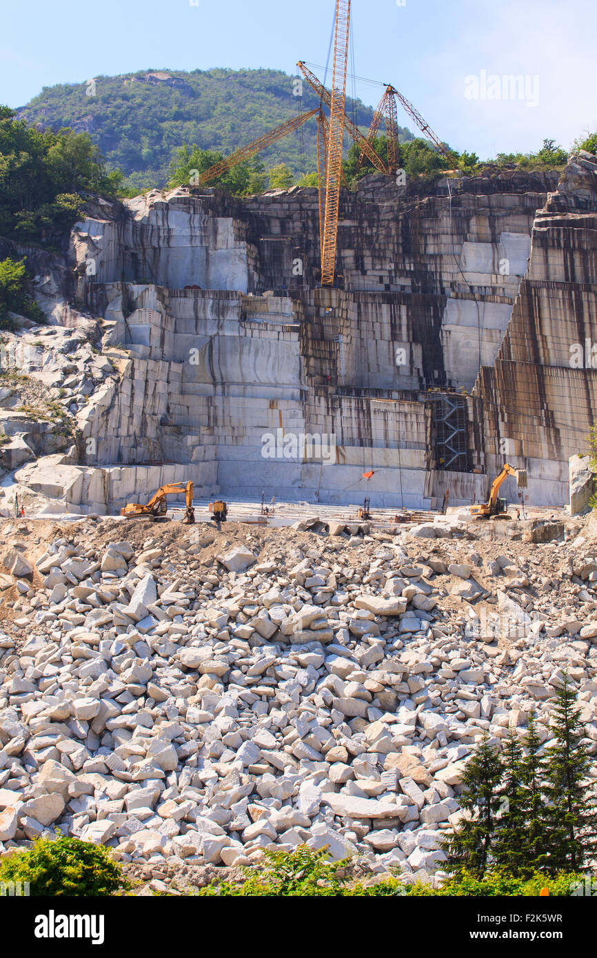 Blick auf Marmor-Steinbruch in Verbania, Piemont. Italien Stockfoto