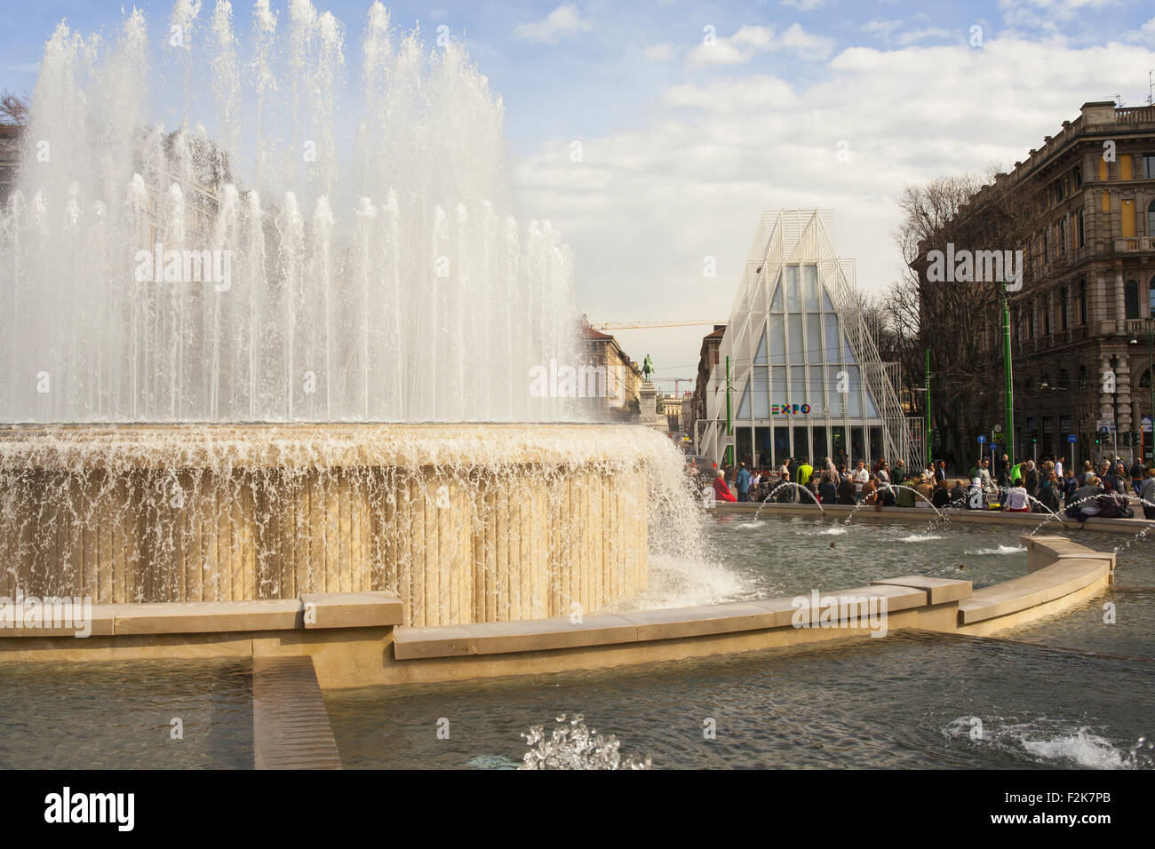 Mailand, Italien - März 29: Blick auf Brunnen in der Nähe der Expo 2015 in Mailand am 29. März 2015 Stockfoto