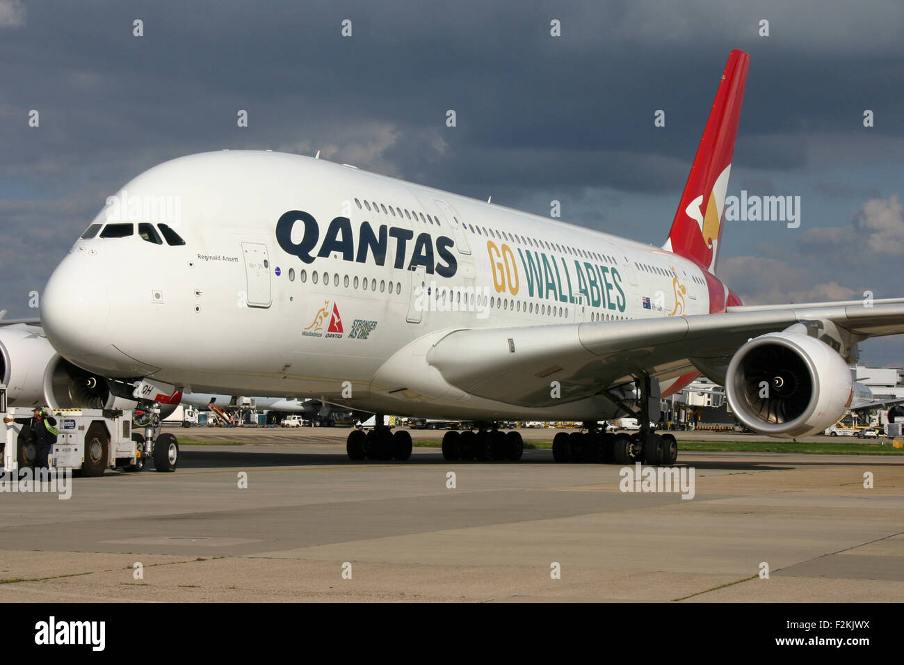 QANTAS A380 WALLABIES RUGBY WORLD CUP 2015 AUSTRALIEN Stockfoto