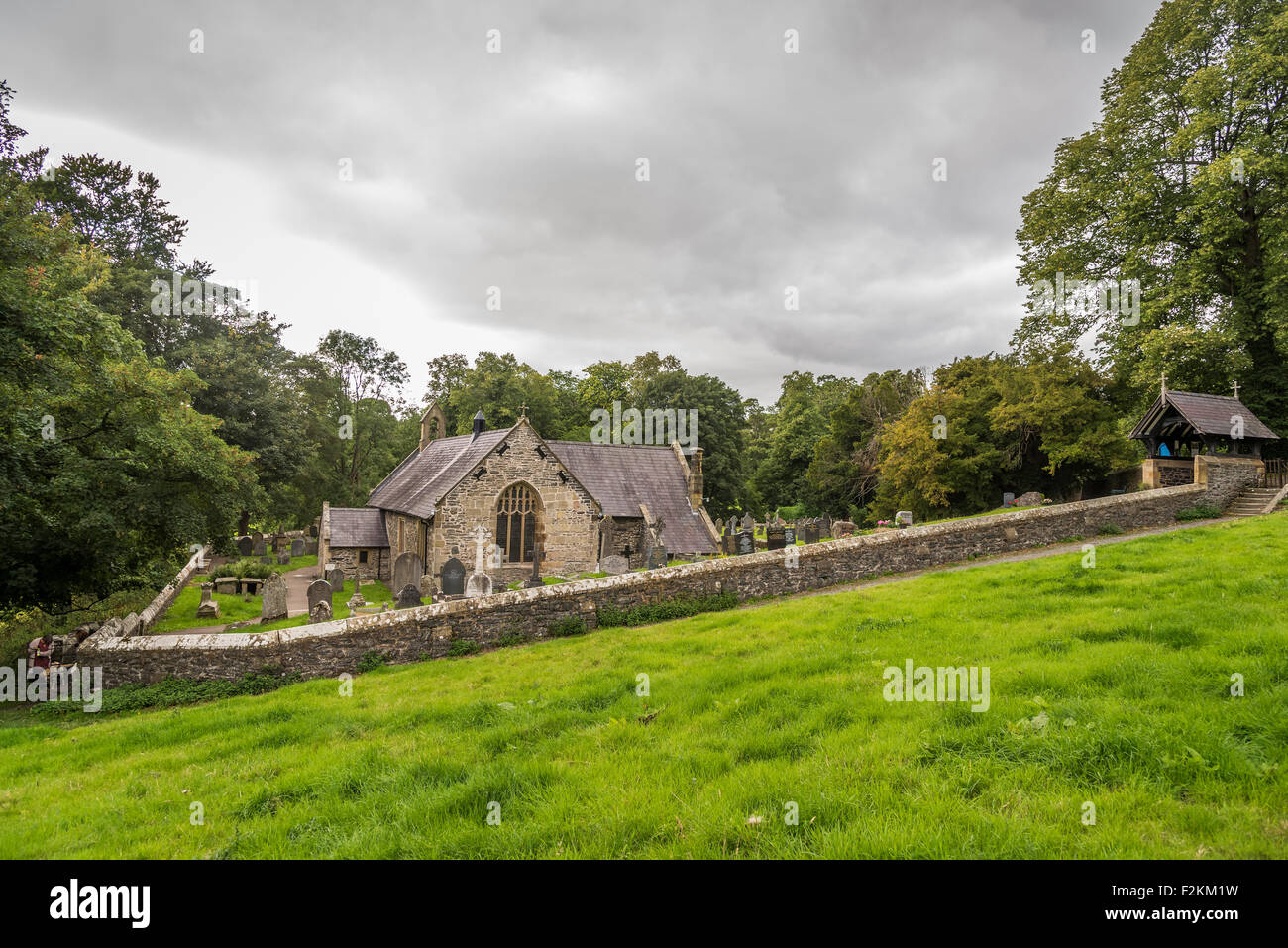 Kirche von Str. Tysilio, Llantysilio in der Nähe von Llangollen. Denbighshire Nordwales. Stockfoto