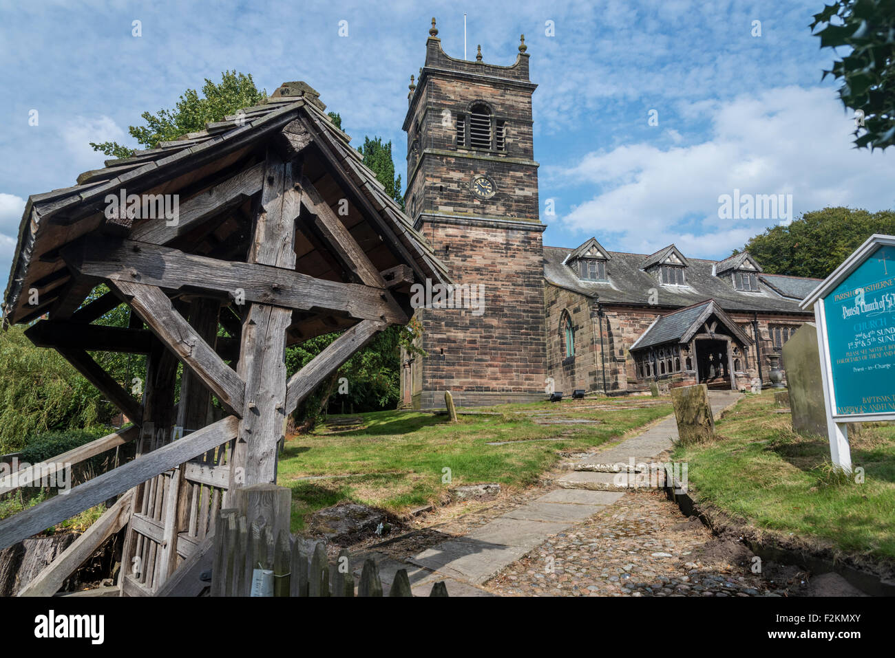 Die Pfarrei Kirche von Str. Marys an Rostherne Cheshire North West England. Stockfoto