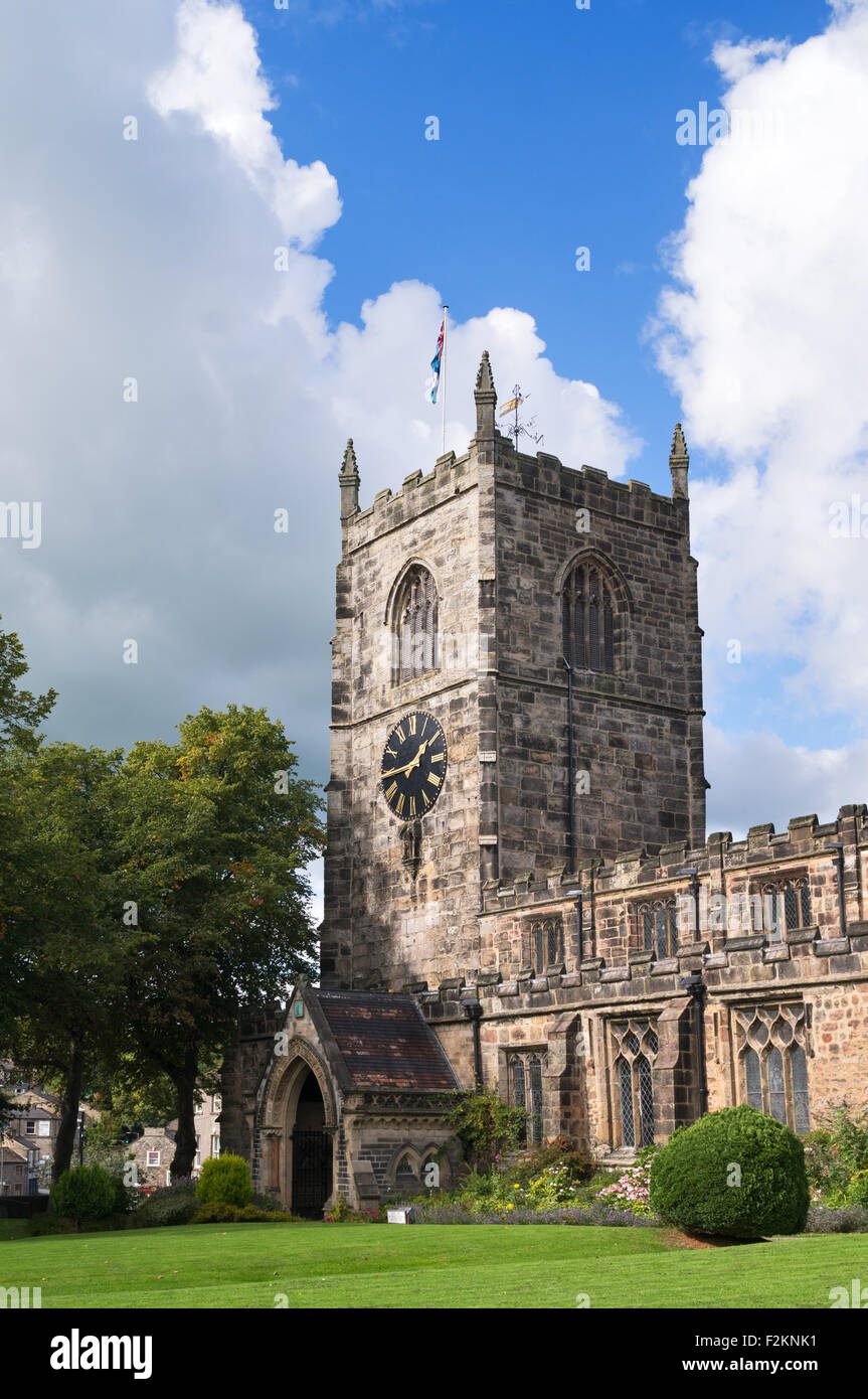 Heilige Dreifaltigkeit Pfarrei Kirchturm Skipton, West Yorkshire, England, UK Stockfoto
