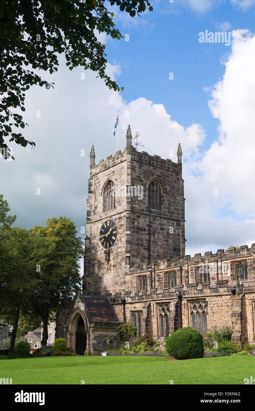 Heilige Dreifaltigkeit Pfarrei Kirchturm Skipton, West Yorkshire, England, UK Stockfoto