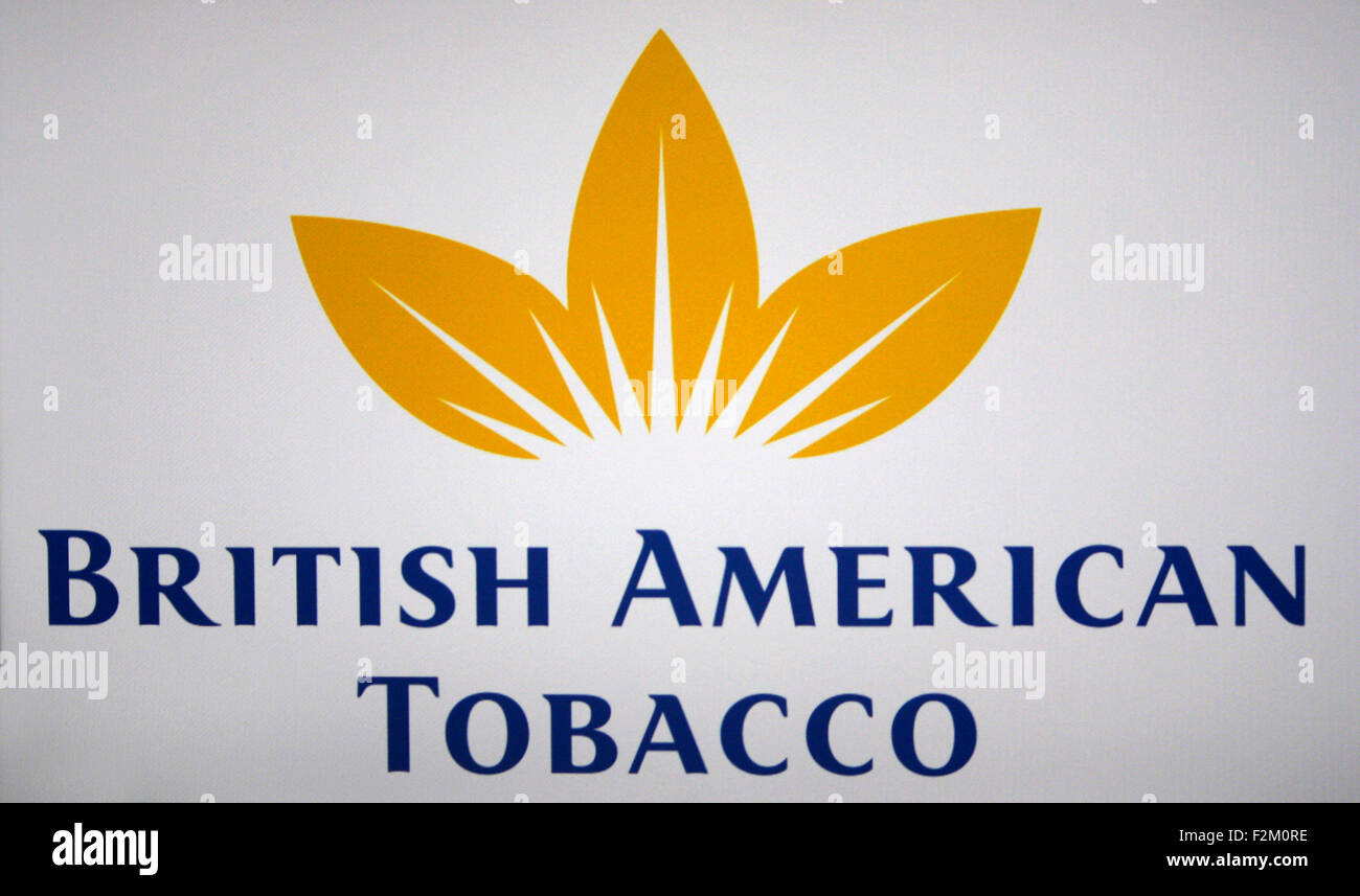 Markenname: "British American Tobacco", Berlin. Stockfoto