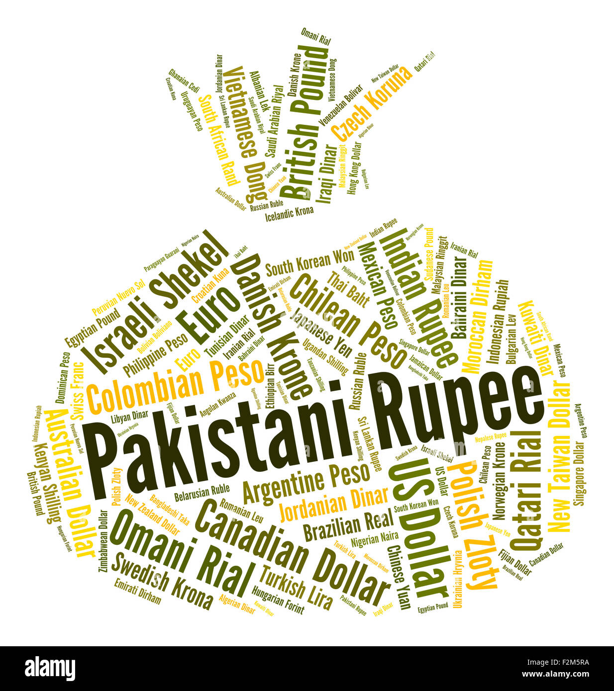 Pakistanische Rupie Angabe weltweit Handel und ausländische Stockfoto