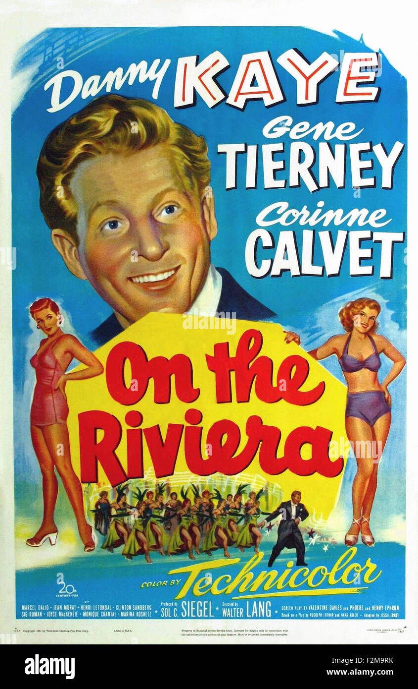 An der Riviera - Filmplakat Stockfoto