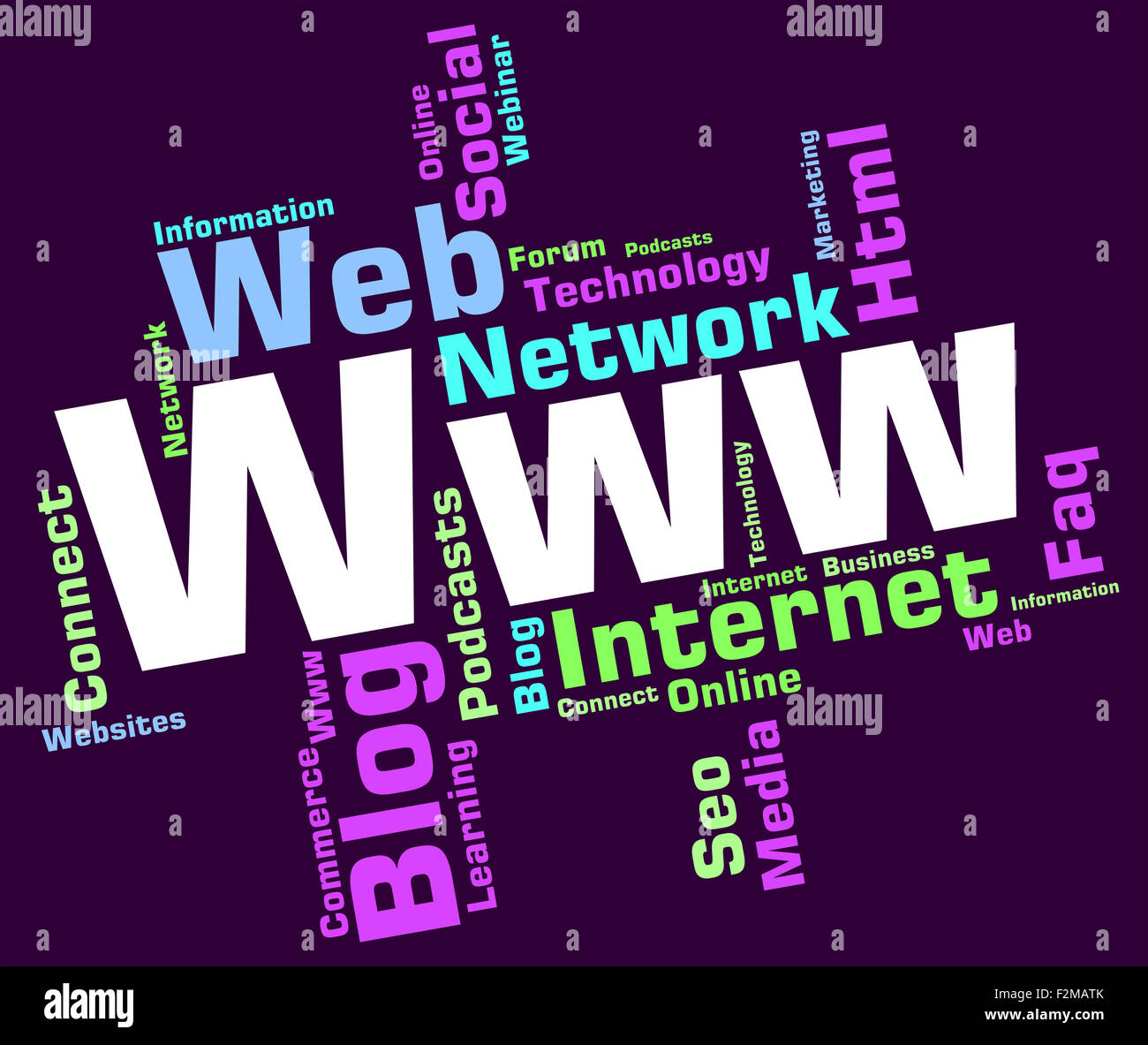 Www Wort angibt, World Wide Web und Web Site Stockfoto