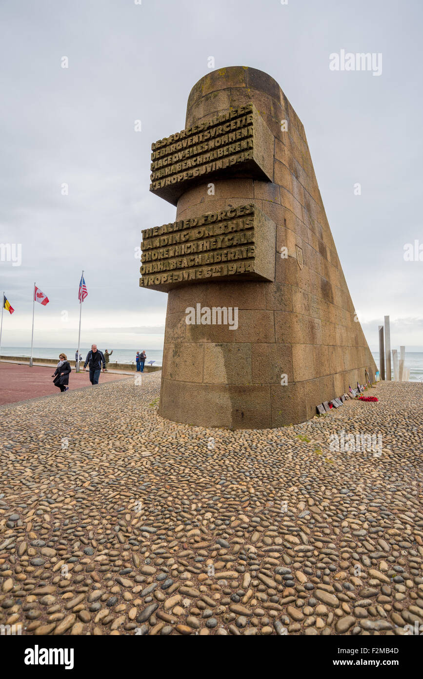 Omaha Beach in Saint-Laurent-Sur-Mer Normandie Frankreich Stockfoto