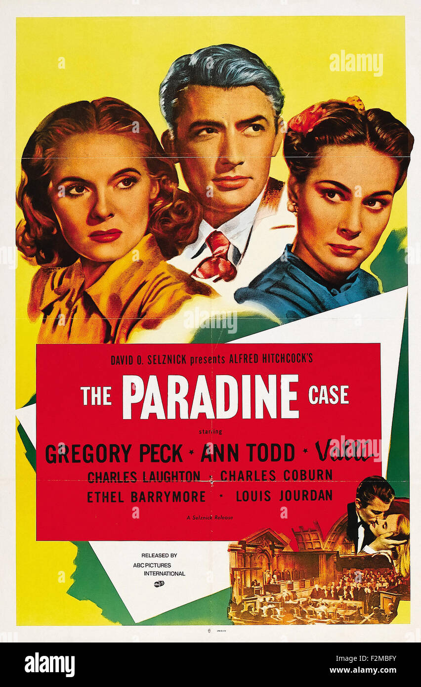 Paradine Case - Filmplakat Stockfoto