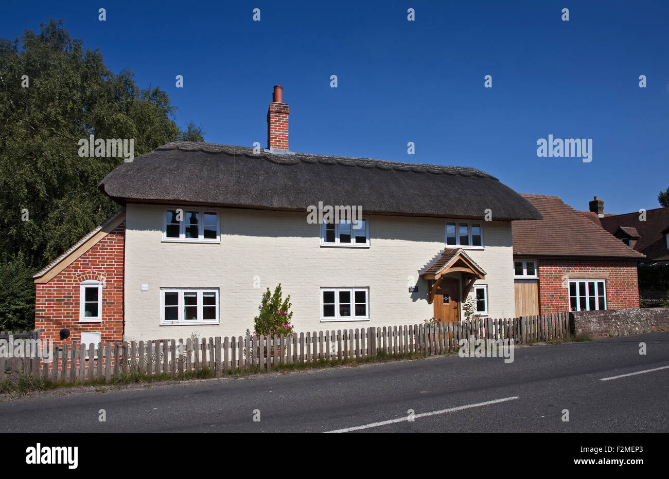 Reetdachhaus, Cheriton, Hampshire, England Stockfoto