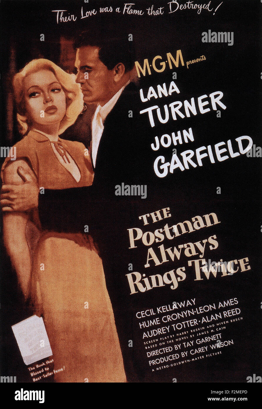 Postman Always Rings Twice, - Filmplakat Stockfoto