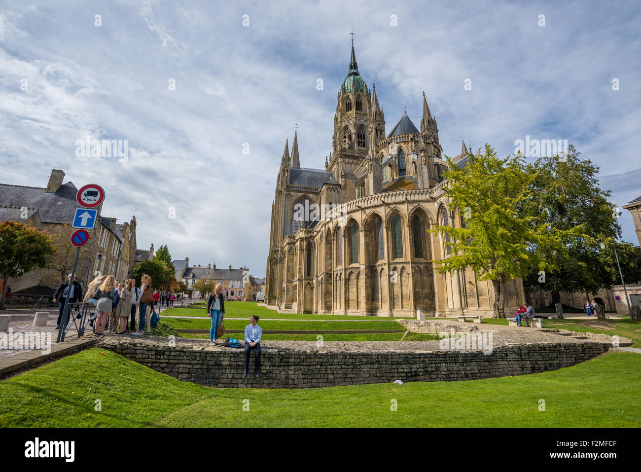 Bayeux Kathedrale im Département Calvados in der Normandie Nordwesten Frankreichs. Stockfoto