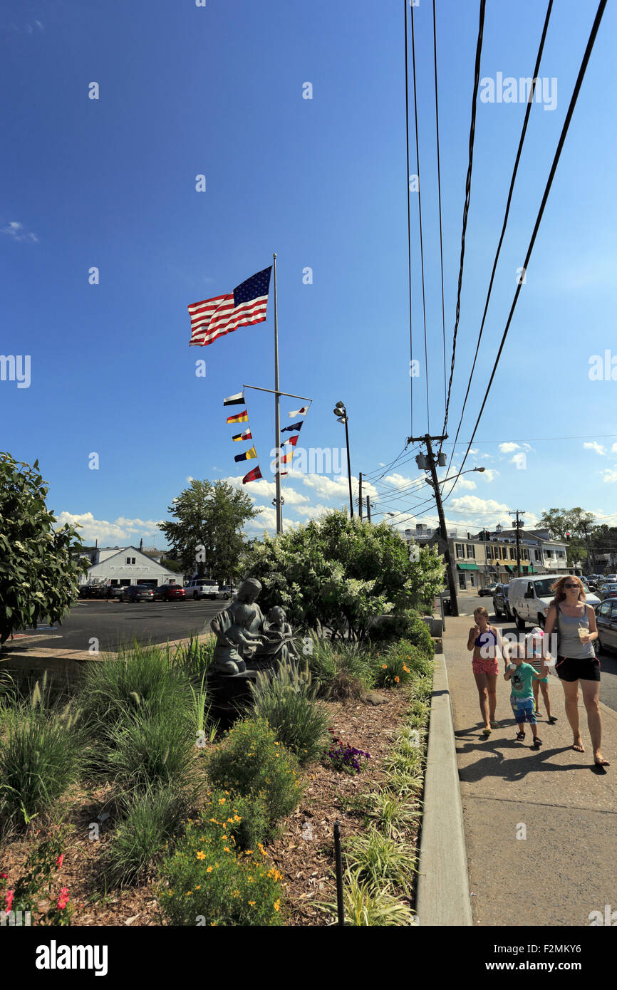 Dorf von Port Jefferson Hafen Long Island New York Stockfoto