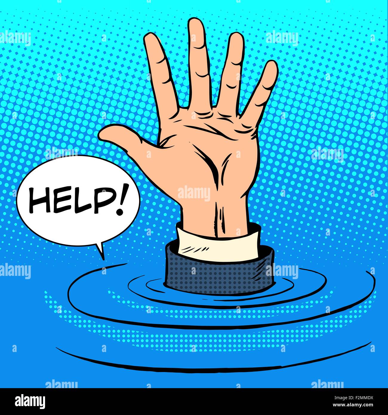 Sinkende Hand bittet um Hilfe. Business-Konzept Stock Vektor