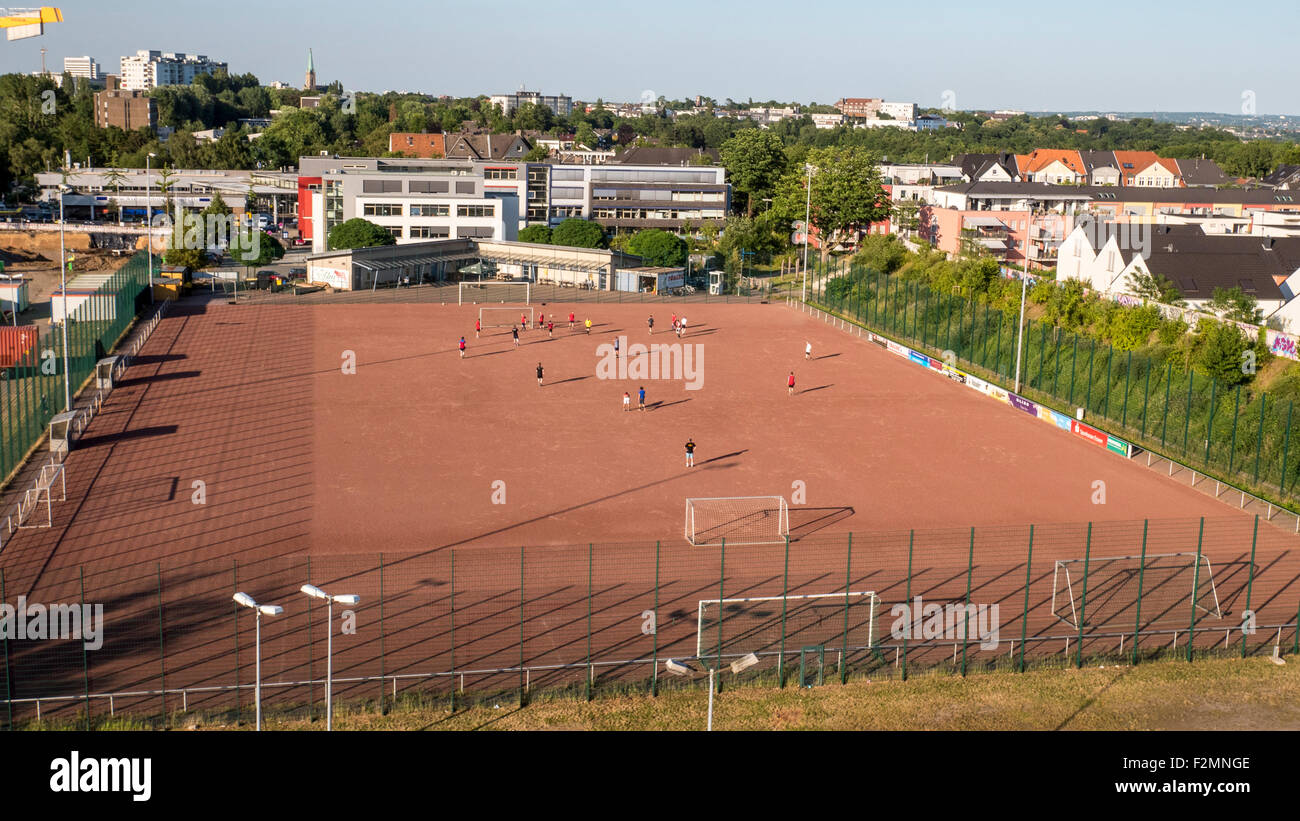 Fußball, Fußballplatz, Asche Oberfläche, lokalen Sport-Arena, Stockfoto