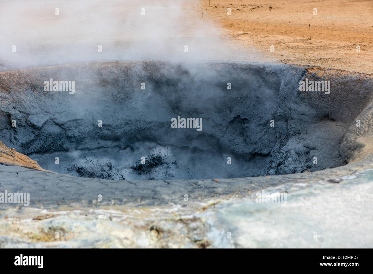 Vulkan-Souffle, Myvatn See, Island Stockfoto