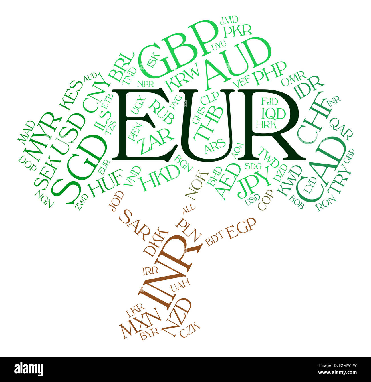 Euro-Währung mit weltweiten Handel und Europäer Stockfoto