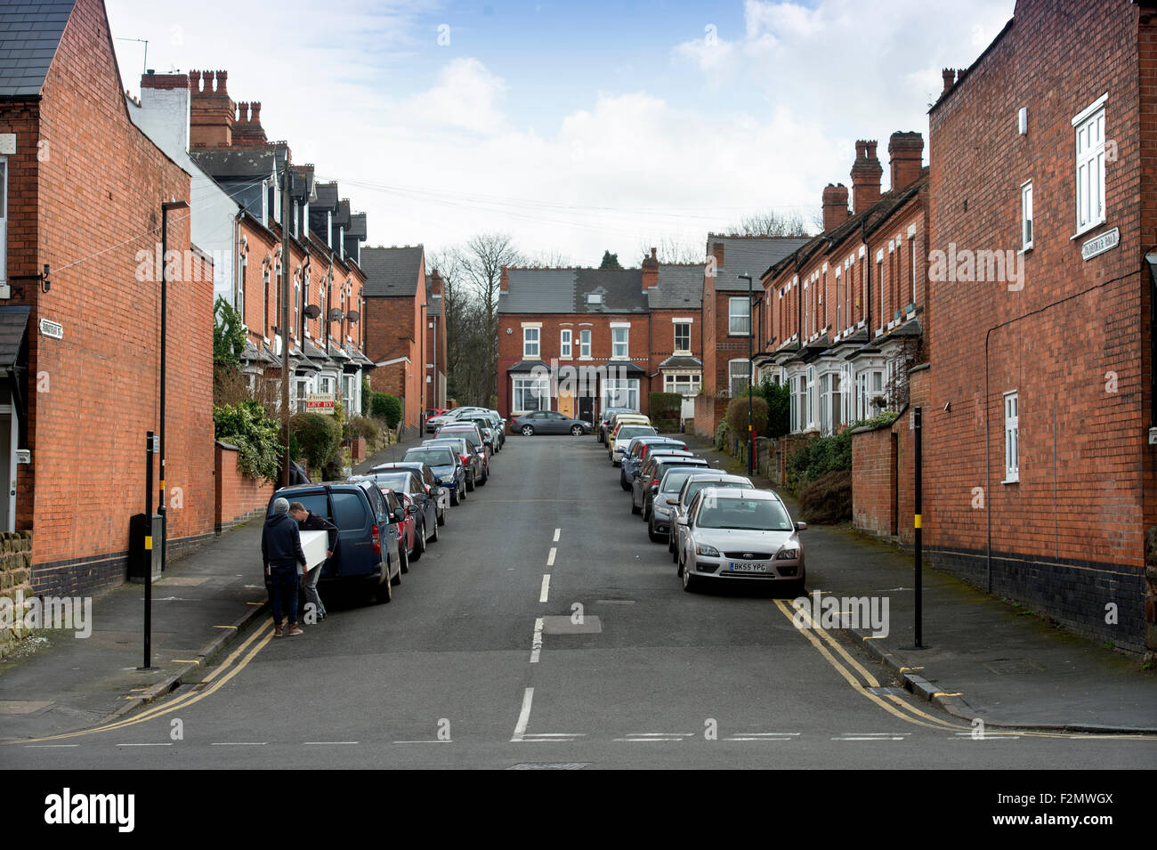 Farquhar Road in Moseley, die im städtischen Teil des "Besten Orte zum Leben" Birmingham, UK gekennzeichnet sein wird Stockfoto