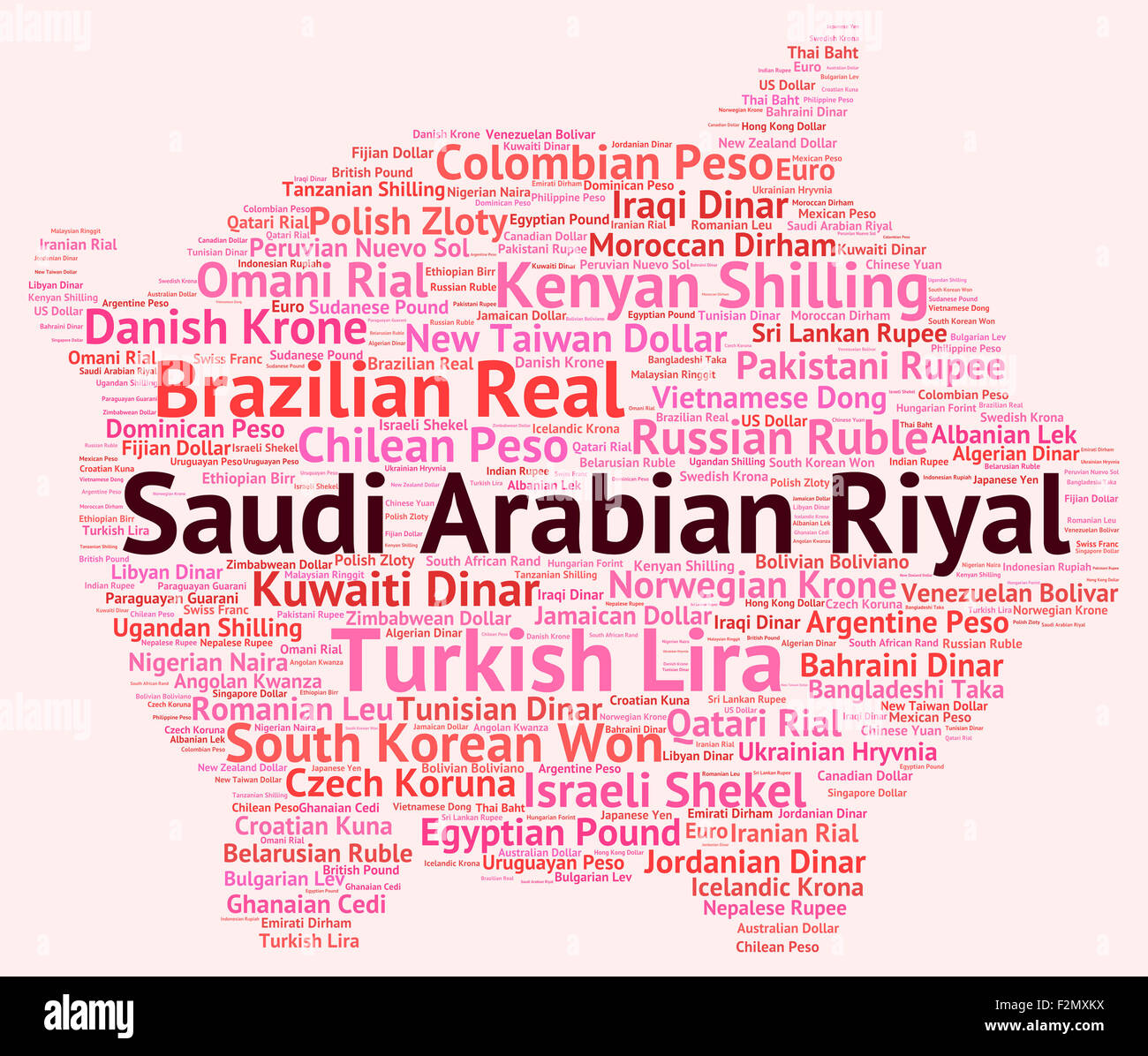 Saudi-Arabischer Riyal Vertretung Forex Trading und Worte Stockfoto