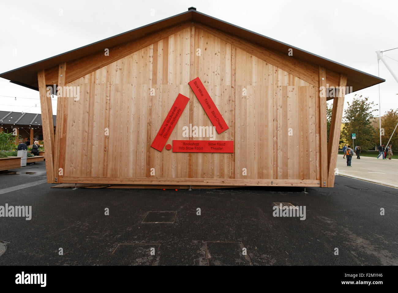 Mailand, Italien, 13. September 2015: Slow Food Pavillion der EXPO 2015 in Mailand. Stockfoto