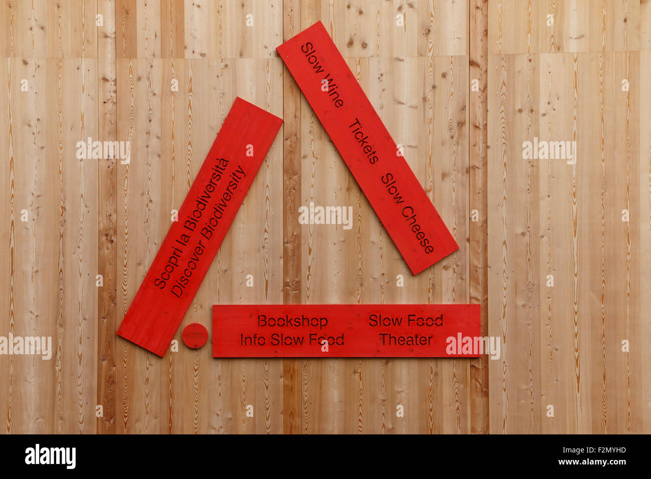 Mailand, Italien, 13. September 2015: Slow Food Pavillion der EXPO 2015 in Mailand. Stockfoto