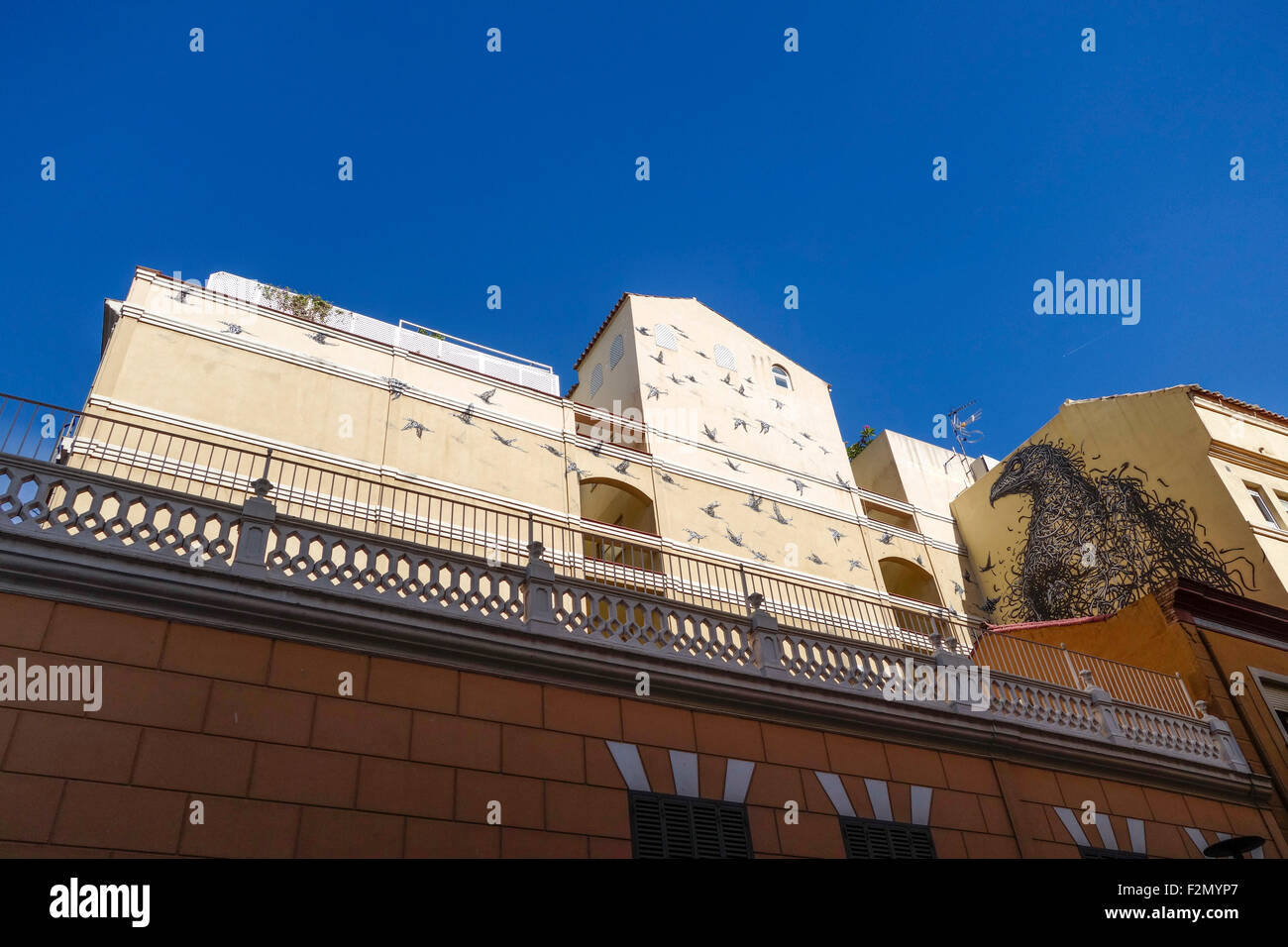 Wandmalerei von Dal Ost in Malaga Soho Künstlerviertel, Andalusien, Spanien. Stockfoto