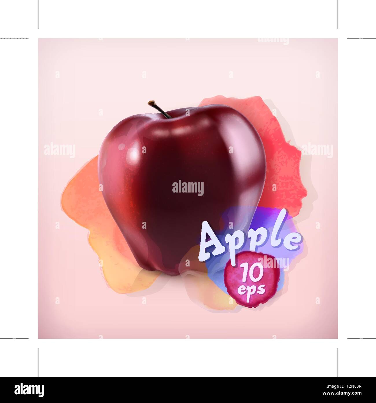 Apfelfrucht, Aquarell Hintergrund, Vektor-illustration Stock Vektor