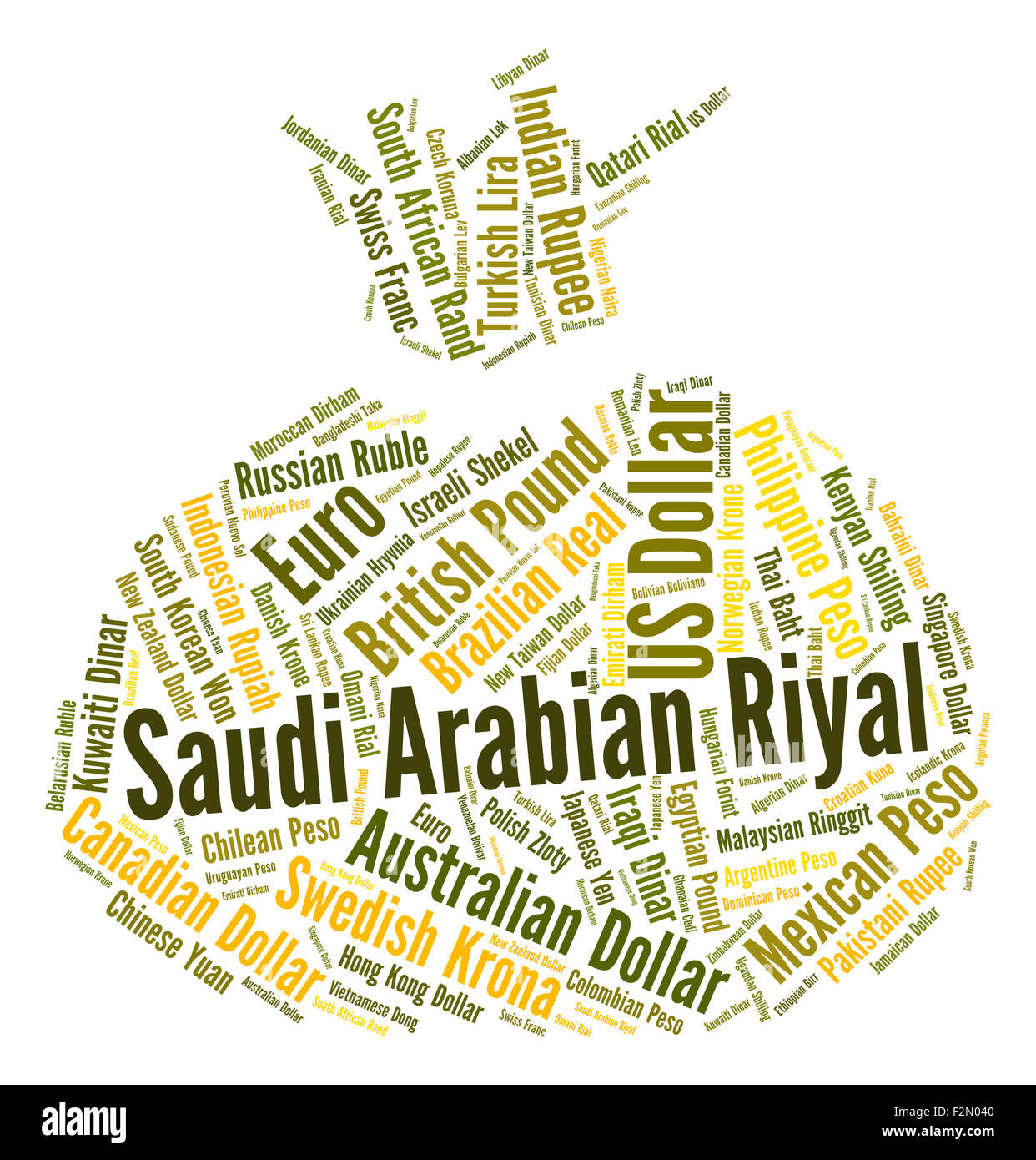 Saudi-Arabischer Riyal zeigt Devisen- und Münze Stockfoto
