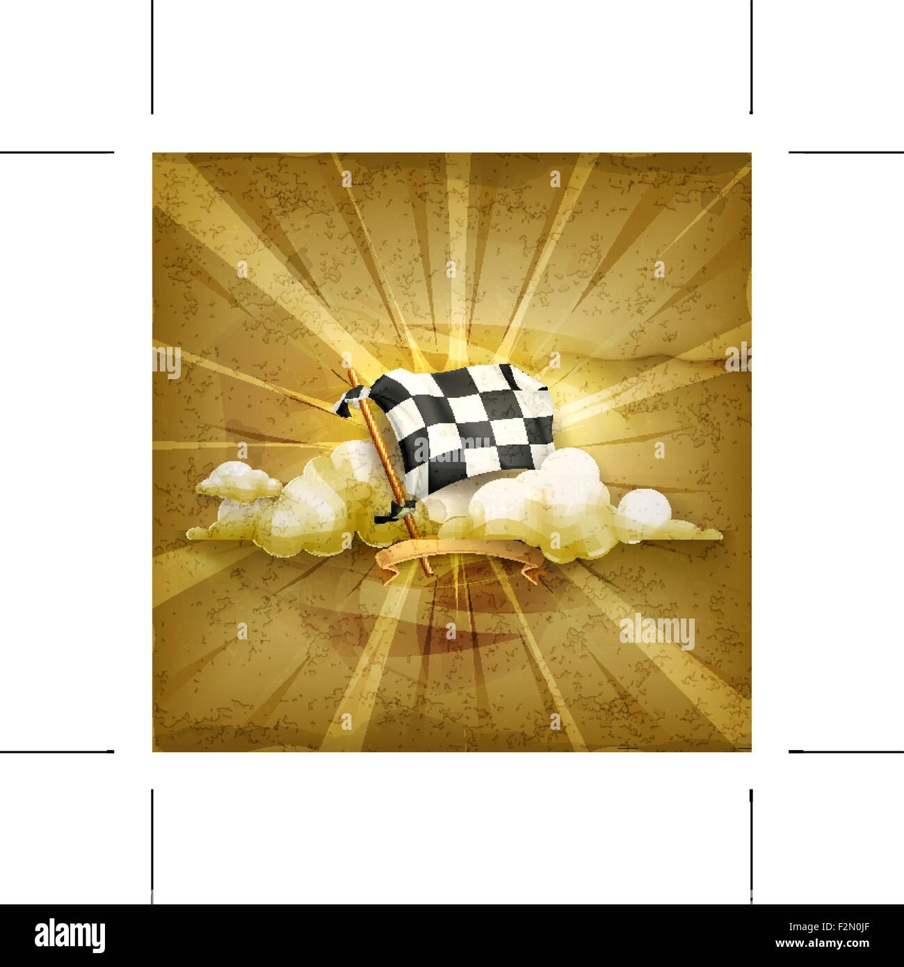 Zielflagge, alten Stil Vektor Hintergrund Stock Vektor