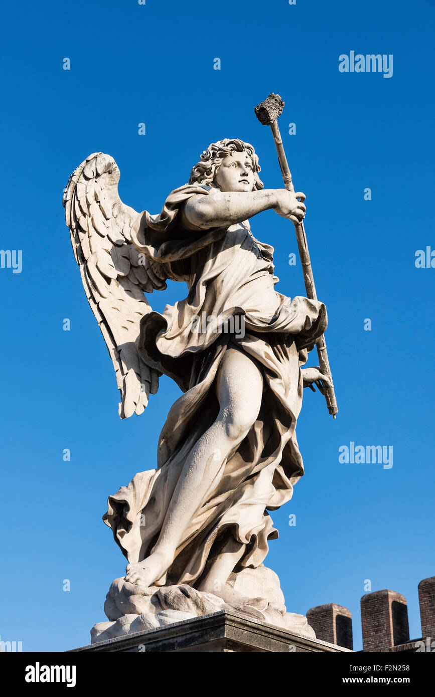 Engel mit dem Schwamm, Ponte Sant'Angelo Brücke, Rom, Italien Stockfoto
