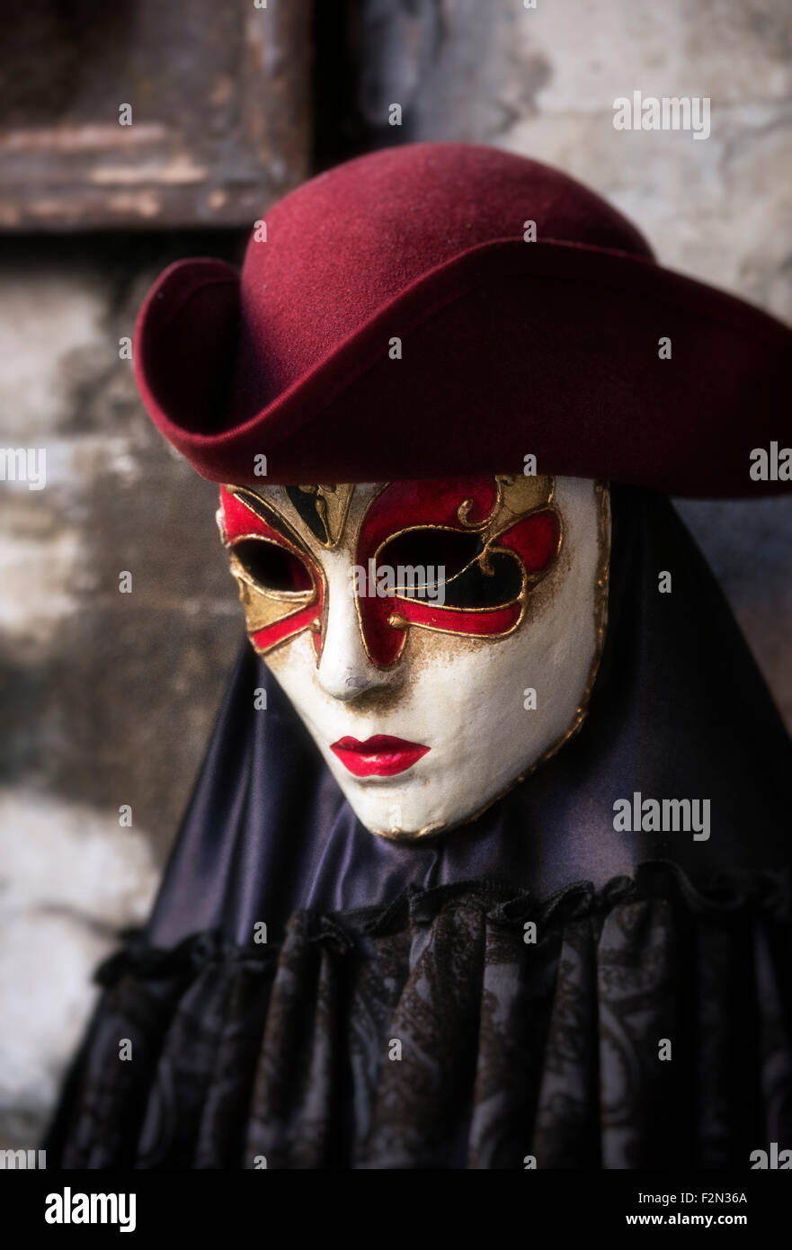 Ein volto Masken im Karneval von Venedig festival, Venedig, Italien beliebte Stockfoto