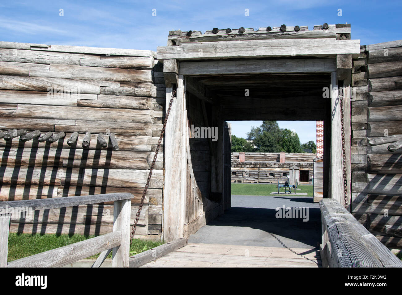 Eingang Zugbrücke nach Fort Stanwix Rom New York USA US Amerika. Stockfoto